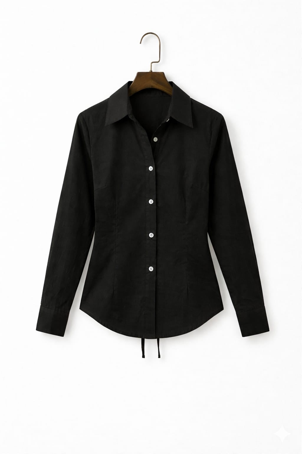 Black Fitted Button Down Shirt