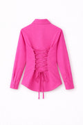 Hot Pink Fitted Button Down Shirt
