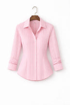 Pink Lining Fitted Button Down Shirt