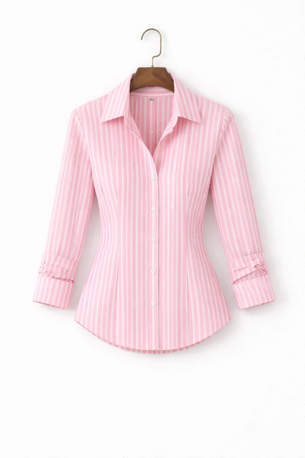 Pink Lining Fitted Button Down Shirt