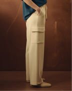 Beige Cargo Flapper Trousers