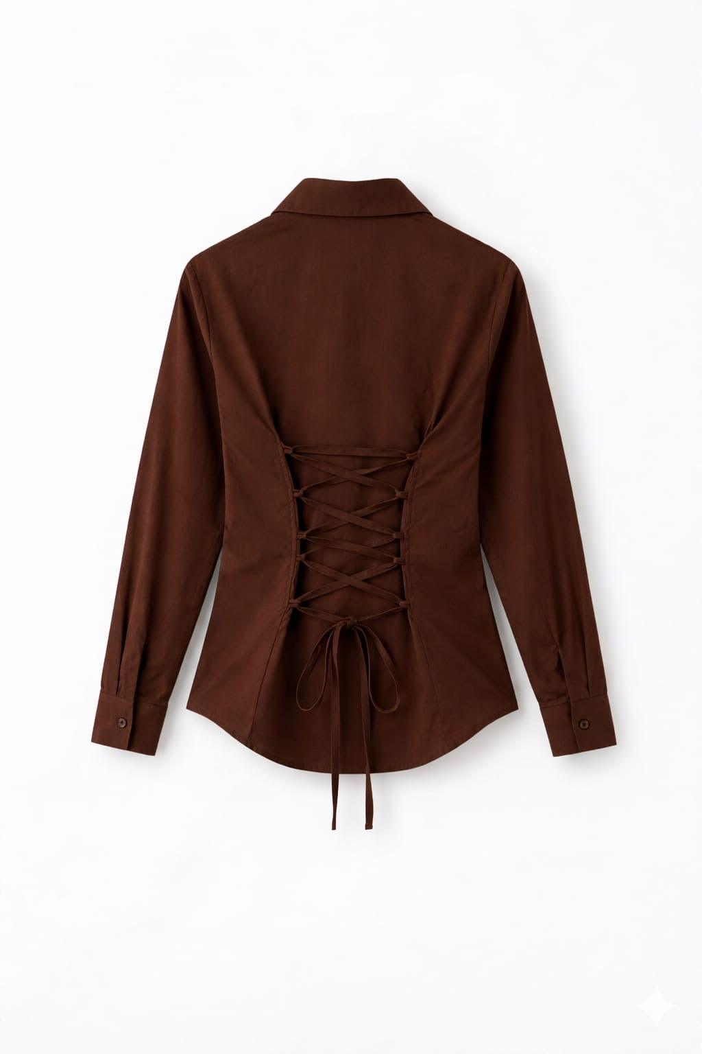 Dark Brown Fitted Button Down Shirt