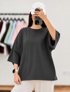 Charcoal Drop Shoulder Tee