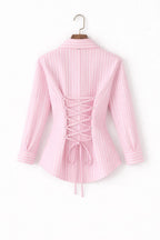 Pink Lining Fitted Button Down Shirt