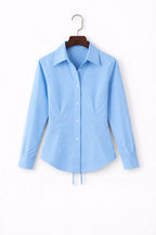 Sky Blue Fitted Button Down Shirt