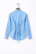 Sky Blue Fitted Button Down Shirt