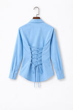 Sky Blue Fitted Button Down Shirt