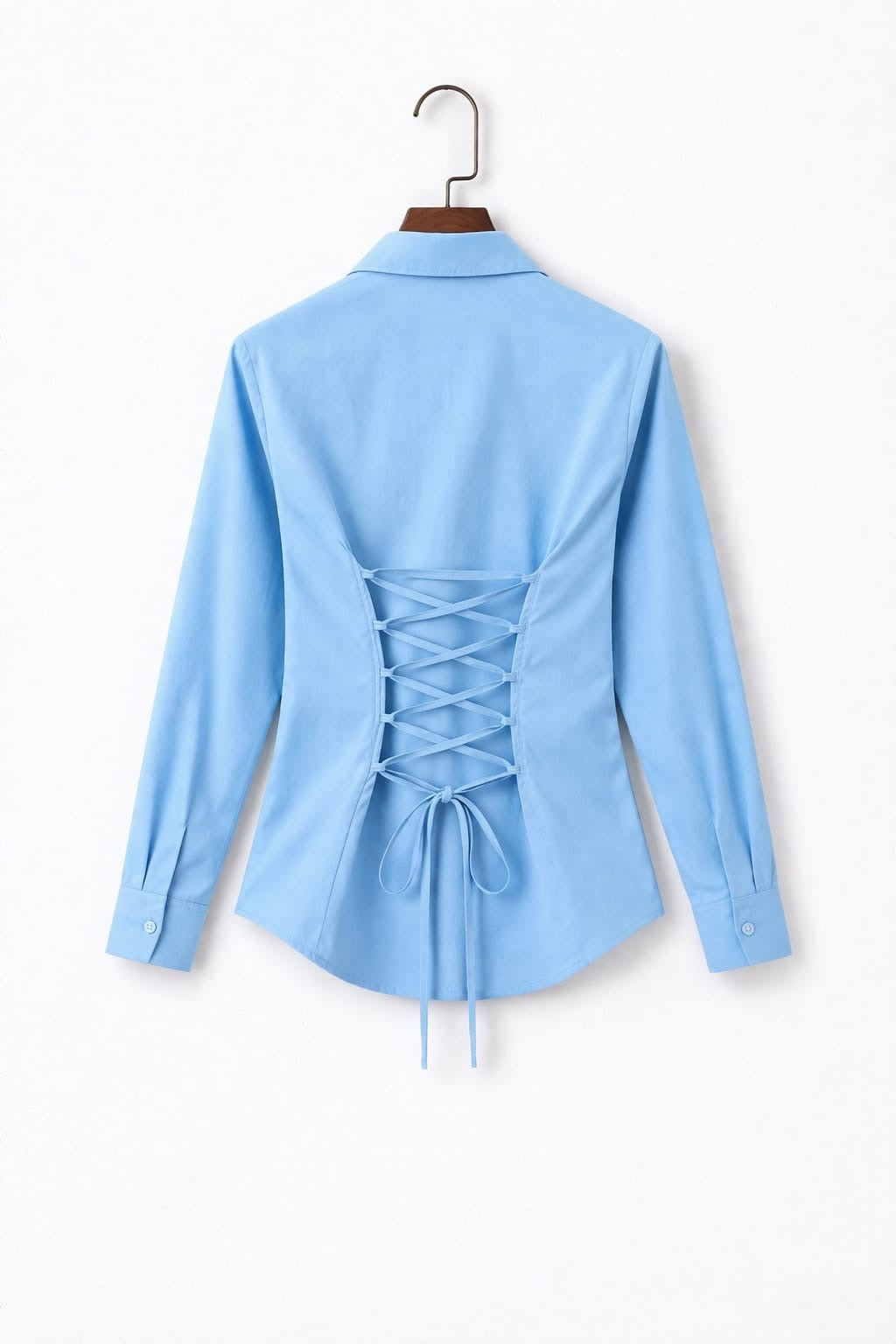Sky Blue Fitted Button Down Shirt