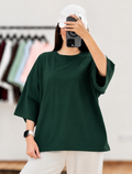 Bottle-Green Drop Shoulder Tee