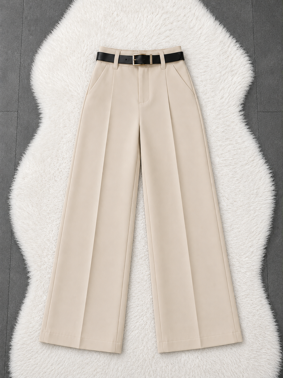Beige Formal Pants