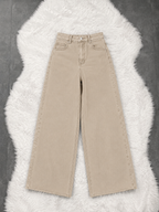 Beige Wide-Leg Jeans