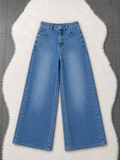 Classic Blue Wide-Leg Denim Jeans