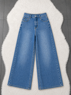 Classic Blue Wide-Leg Denim Jeans