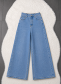 Light Blue Wide-Leg Denim Jeans