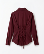Maroon Fitted Button Down Shirt