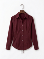 Maroon Fitted Button Down Shirt