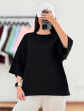 Black Drop Shoulder Tee