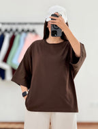 Dark-Brown Drop Shoulder Tee