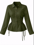 Corset Fit Shirt-Olive Green