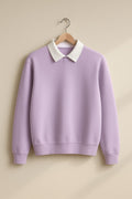 Lilac Classic White Collar Sweatshirt