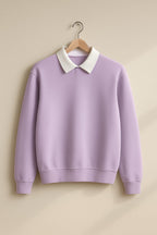 Lilac Classic White Collar Sweatshirt