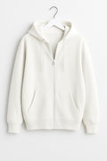 White Zipper Hoodie