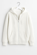 White Zipper Hoodie