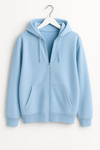 Sky Blue Zipper Hoodie