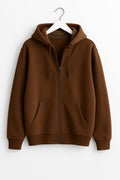 Drak Brown Zipper Hoodie
