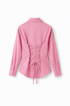 Baby Pink Fitted Button Down Shirt